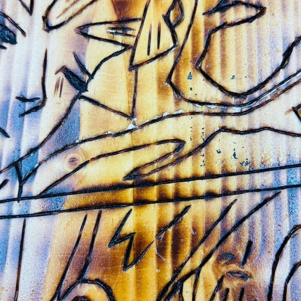 Wood Burning Art Demon‎ Slayer Anime Manga 18x13x1 CUSTOM MADE ONE OF A KIND